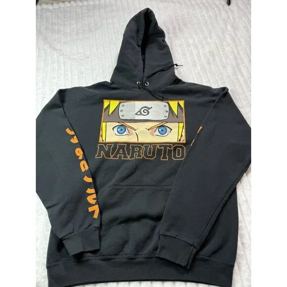 VTG 2002 Naruto Shippuden Pullover Hoodie Anime Graphic Sweatshirt Logo Men's L - Picture 2 of 14
